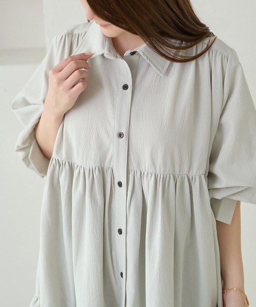 「apres jour clair」 シャツワンピース X-LARGE ミント レディース_画像8