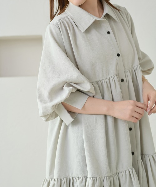 「apres jour clair」 シャツワンピース X-LARGE ミント レディース_画像9