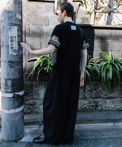 「MARECHAL TERRE」 半袖カットソー MEDIUM ブラック×ホワイト レディース_画像5