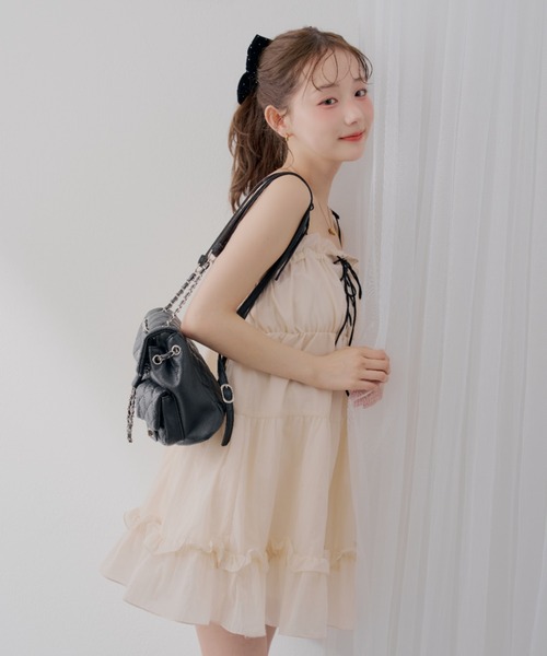 「continuer de NICE CLAUP」 キャミソールワンピース FREE ベージュ レディース_画像3