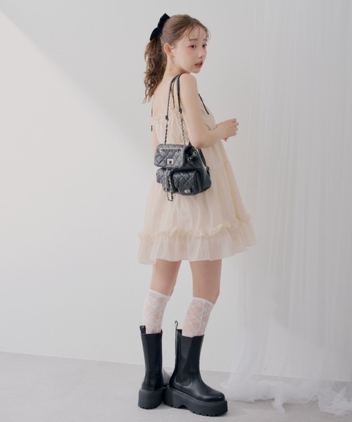 「continuer de NICE CLAUP」 キャミソールワンピース FREE ベージュ レディース_画像8