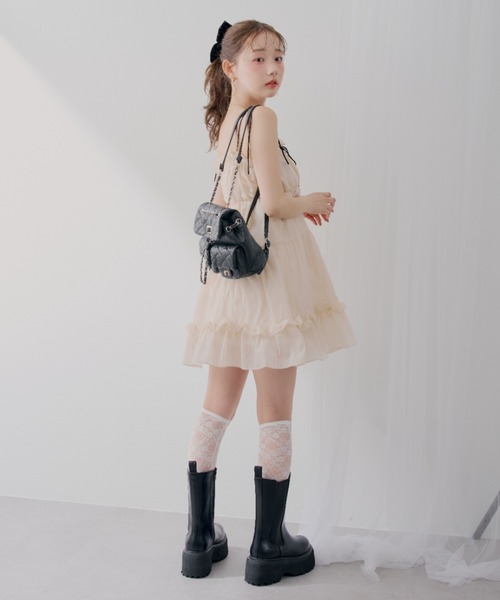 「continuer de NICE CLAUP」 キャミソールワンピース FREE ベージュ レディース_画像9