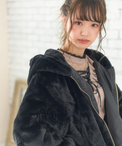 ROJITA（ロジータ） ジャケット ブルゾン レースアップファーブルゾン