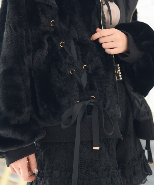 ROJITA（ロジータ） ジャケット ブルゾン レースアップファーブルゾン