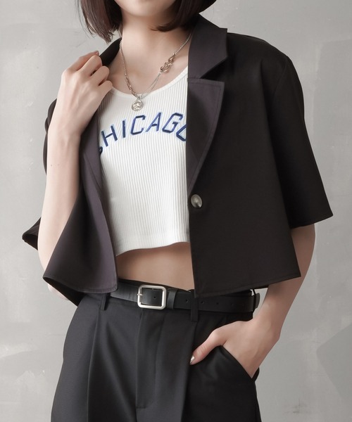 ジャケット テーラードジャケット 半袖 ショート丈テーラードジャケット Zozotown Yahoo 店 通販 Yahoo ショッピング