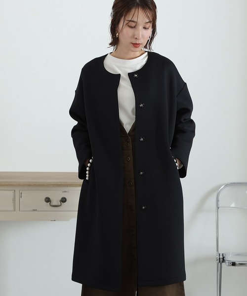 新品　16万　EDWARDACHOUR PARIS 　パール　ノーカラーコート 新品 16万 EDWARDACHOUR PARIS パール ノーカラーコート ノーカラー