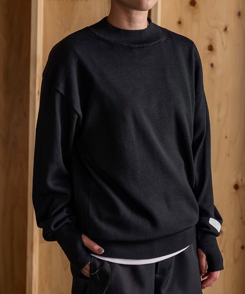 AOURE モックネックニット　グレー　羊毛100% Jack Miller セーター ニット Miller ソリッドウールモック