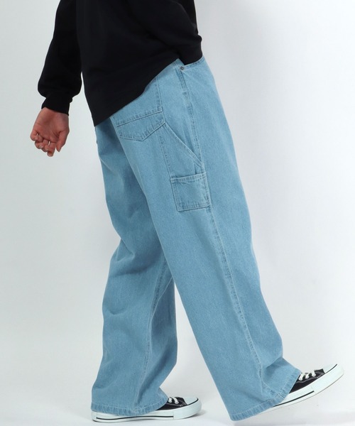 メンズ デニムパンツ ハイウエスト ルーズ ワイドデニム J00103 ワンフォークロージング 1111clothing デニムパンツ ワイド