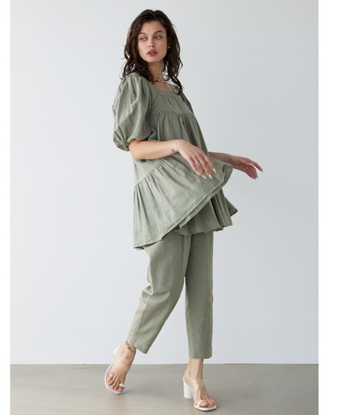 ALEXIA STAM（アリシアスタン） パンツ Cotton Linen Cropped Pants/ 9