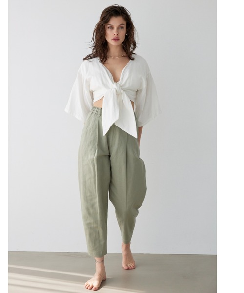 ALEXIA STAM（アリシアスタン） パンツ Cotton Linen Cropped Pants/ 9