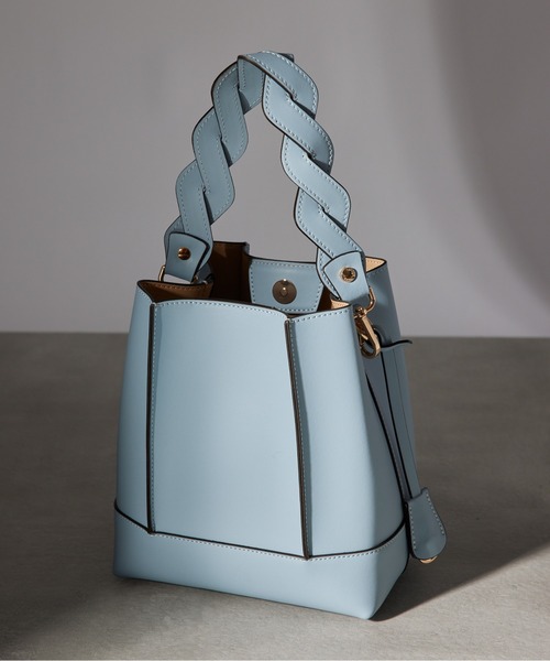 完売商品！GIANNI NOTARO メッシュストラップ巾着バッグ ライトブルー GIANNI NOTARO（ジャンニノターロ） ハンドバッグ 「GIANNI NOTARO