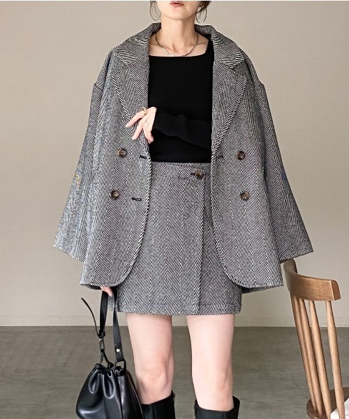 She's Closet セットアップ グレンチェックテーラードジャケット