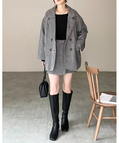 She's Closet セットアップ グレンチェックテーラードジャケット