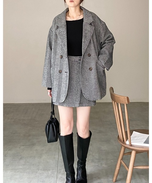 She's Closet セットアップ グレンチェックテーラードジャケット