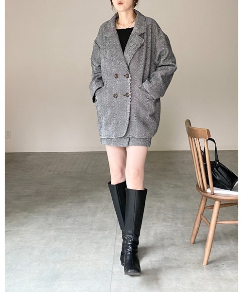 She's Closet セットアップ グレンチェックテーラードジャケット