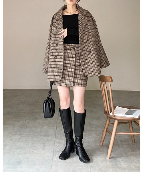William Brown ブラウザグレンチェック テーラードジャケット&ベスト She's Closet セットアップ グレンチェックテーラードジャケット