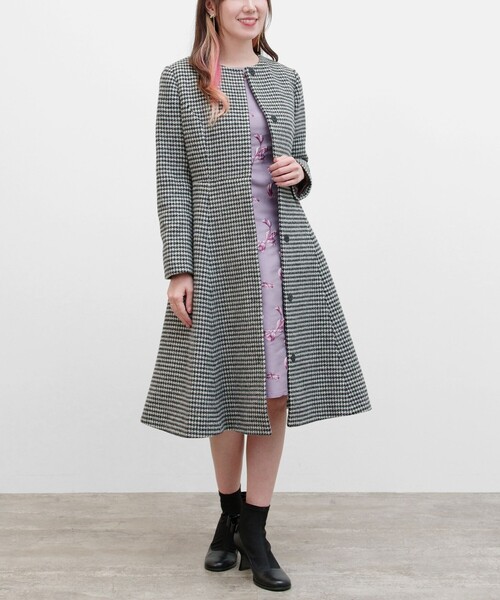 TOCCA（トッカ） ノーカラーコート コート RHYTHMIC PACE 千鳥柄コート