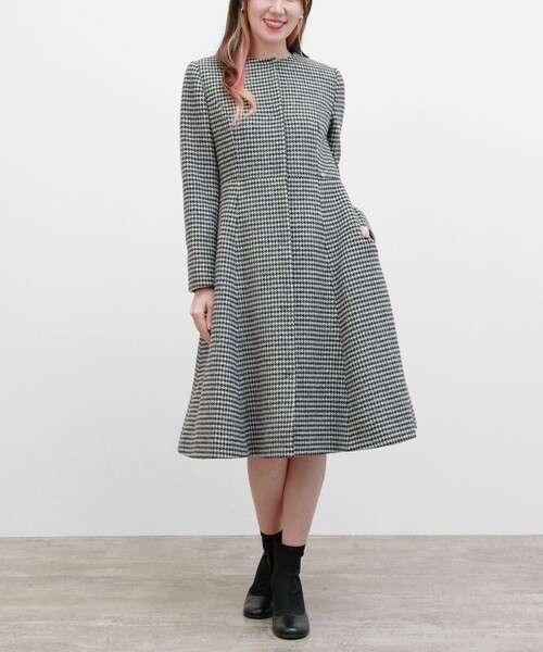 TOCCA（トッカ） ノーカラーコート コート RHYTHMIC PACE 千鳥柄コート