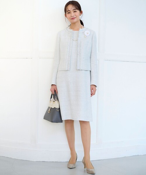 組曲（KUMIKYOKU） ジャケット ノーカラージャケット ラメループモール