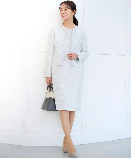 組曲（KUMIKYOKU） ジャケット ノーカラージャケット ラメループモール