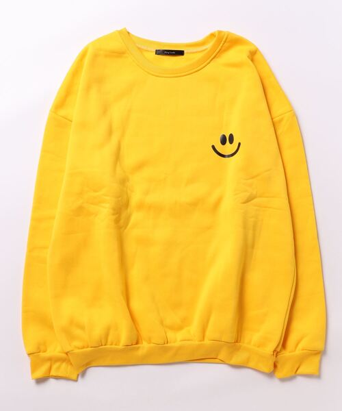 D'ONT WORRY BE HAPPY スウェットトレーナー ニコちゃん スマイリー ニコちゃん トレーナー[品番：HU000004316]｜chil2