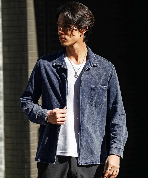 SOMEDIFF（サムディフ） シャツ 「SOMEDIFF」開襟カットデニムシャツ