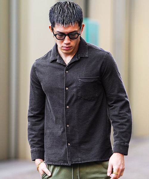 SOMEDIFF（サムディフ） シャツ 「SOMEDIFF」開襟カットデニムシャツ