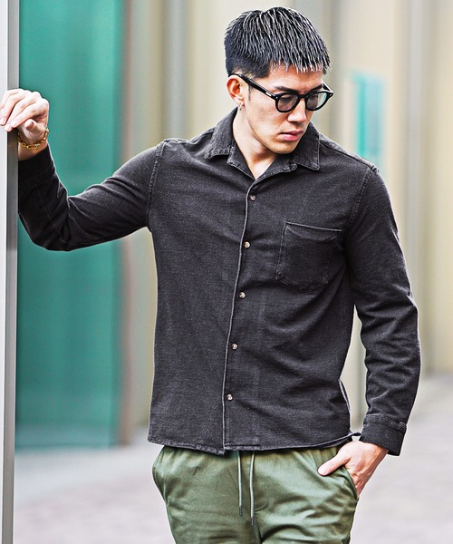 SOMEDIFF（サムディフ） シャツ 「SOMEDIFF」開襟カットデニムシャツ