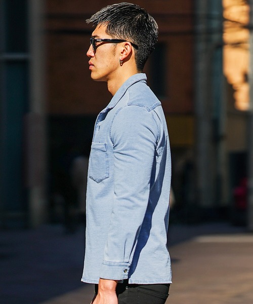 SOMEDIFF（サムディフ） シャツ 「SOMEDIFF」開襟カットデニムシャツ