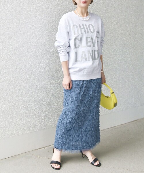 SHIPS（シップス） スカート 「WEB限定」「手洗い可能」フリンジ ラメ