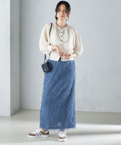 シップス（SHIPS）/〈手洗い可能〉フリンジ スカート SHIPS（シップス） スカート 「WEB限定」「手洗い可能」フリンジ ラメ