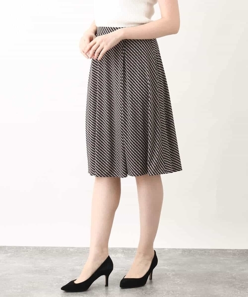 OFUON（オフオン） スカート 幾何柄フレアースカート/洗える