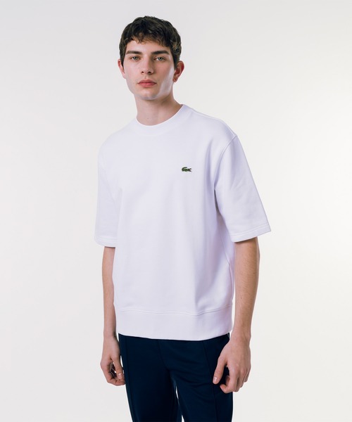 LACOSTE tシャツ オーガニックコットン 裏パイル地 オーバー