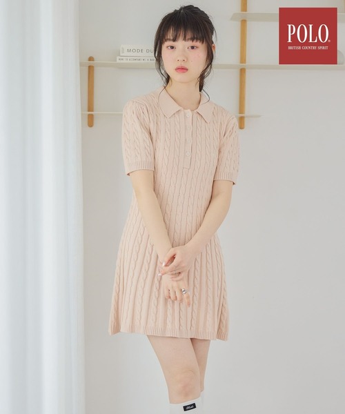 【POLO BCS(ポロ・ビーシーエス)】ケーブルニットワンピース　110503 Heather（ヘザー） ワンピース 「POLO BCS(ポロ・ビーシーエス
