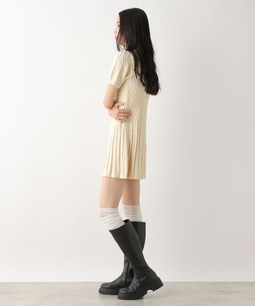 Heather ポロワンピース 半袖 レッド ポロワンピース（Heather／ファッション）（性別：レディース