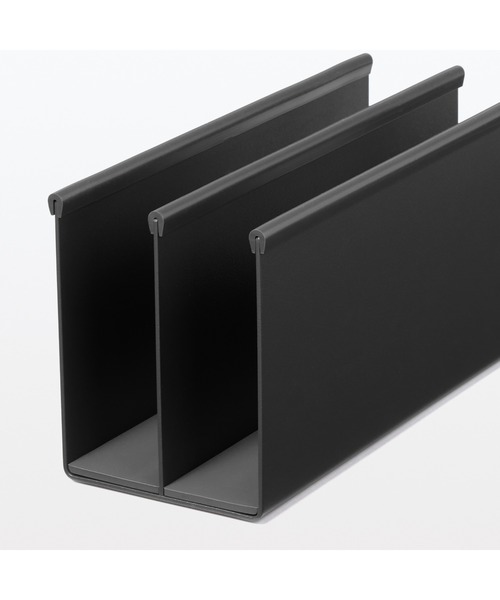 無印良品 仕切りスタンド 無印良品（MUJI） 収納 スチール仕切りスタンド・2仕切・ダークグレー