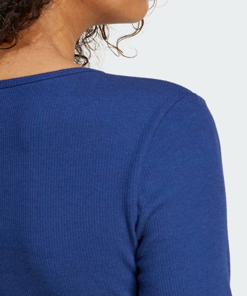 【adidas】★送料・関税込★エッセンシャルリップ長袖ティー2色 adidas tシャツ エッセンシャルズ リブ クロップ 長袖Tシャツ