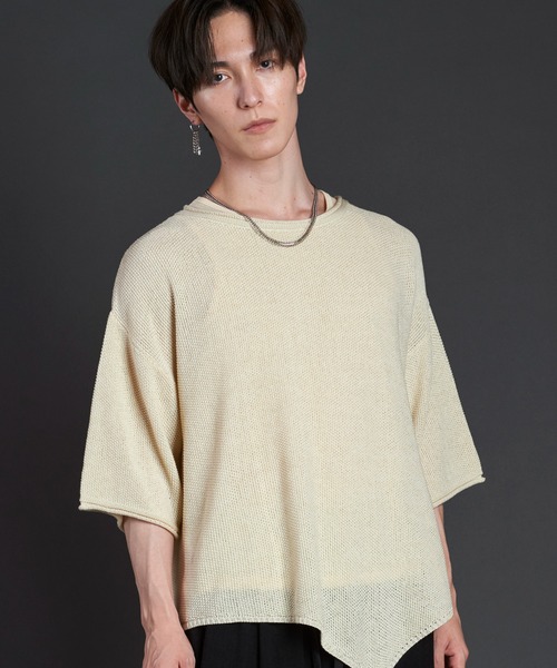 NO ID.(ノーアイディー)アシンメトリーZIPニットタートルネック NO ID