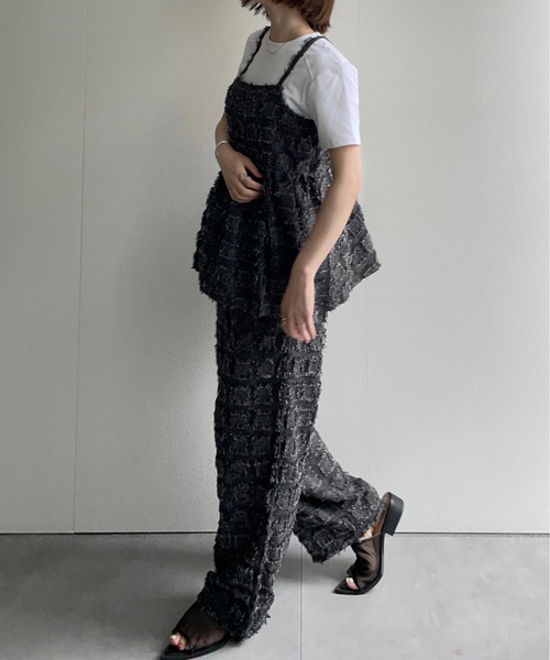 ameri vintage2023ssジャガードパンツ（セットアップ有り）M Ameri VINTAGE - Ameri【タグ付新品】ジャケット オールインワン