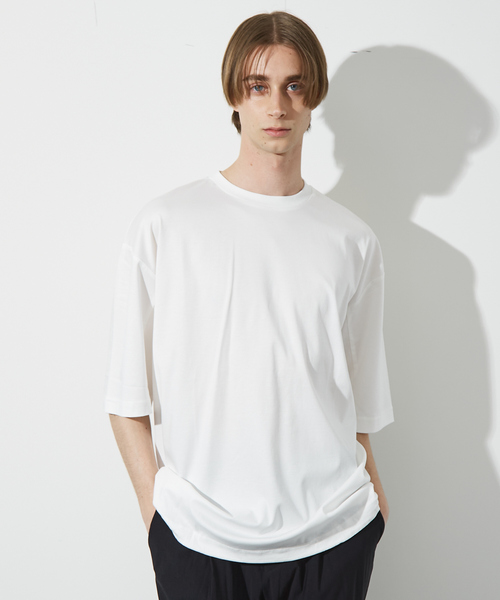 【ドローコード】Wシルケット ドレープ Tシャツ / オーバーサイズ ドローコード】Wシルケット ドレープ Tシャツ / オーバーサイズ