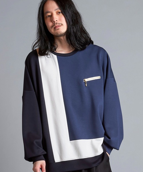 NO ID.（ノーアイディー） tシャツ 「NO ID.」Changing Zip Crew-Neck