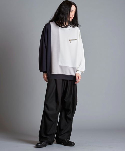 NO ID.（ノーアイディー） tシャツ 「NO ID.」Changing Zip Crew-Neck