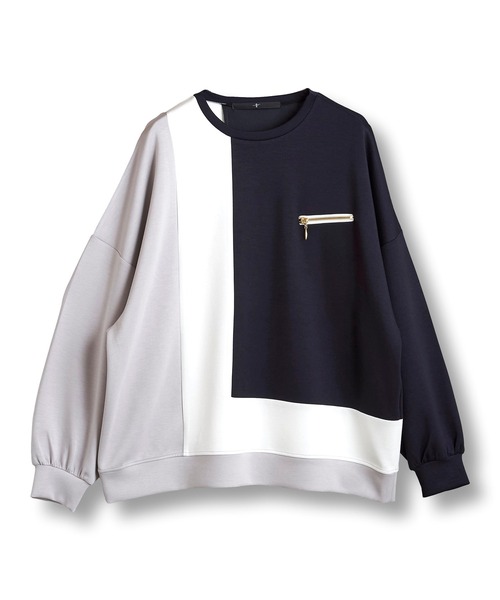 ノーアイディー（NO ID．）/チェンジングC/N−PO(プルオーバー) NO ID.（ノーアイディー） tシャツ 「NO ID.」Changing Zip Crew-Neck