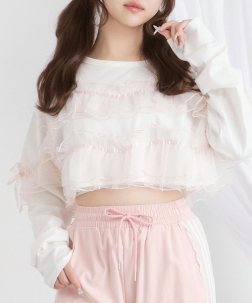 DearMyLoveRose（ディアマイラブローズ） tシャツ チュールフリル