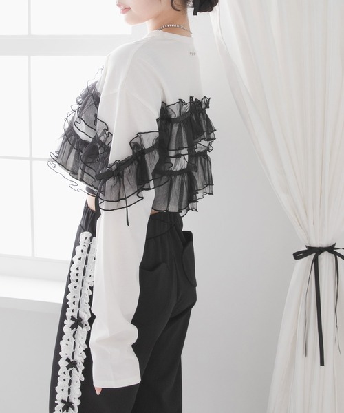 DearMyLoveRose（ディアマイラブローズ） tシャツ チュールフリル