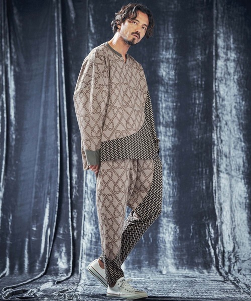 ANGENEHM（アンゲネーム） ワイドパンツ パンツ mp12740-Patterned