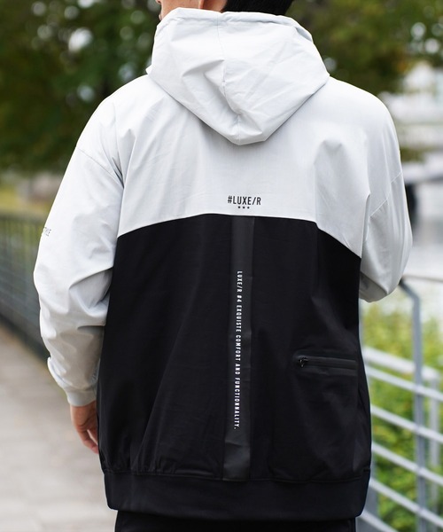 パーカー (RM)「LUXE/R GOLF」ストレッチ ブロード バイカラー フード