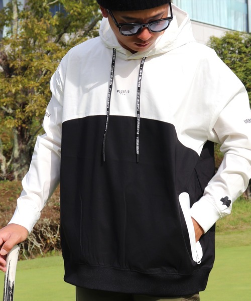 パーカー (RM)「LUXE/R GOLF」ストレッチ ブロード バイカラー フード