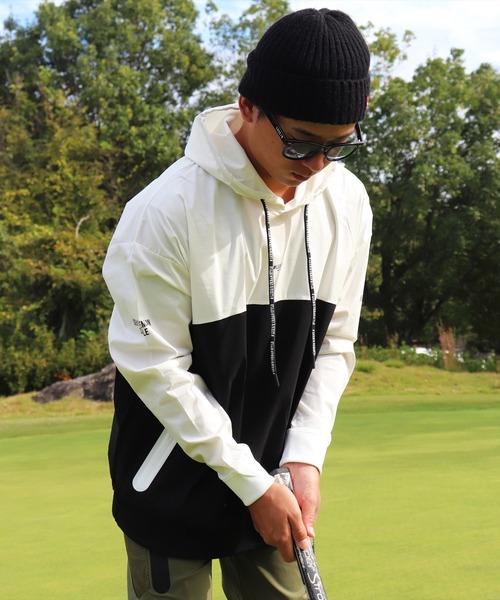 パーカー (RM)「LUXE/R GOLF」ストレッチ ブロード バイカラー フード