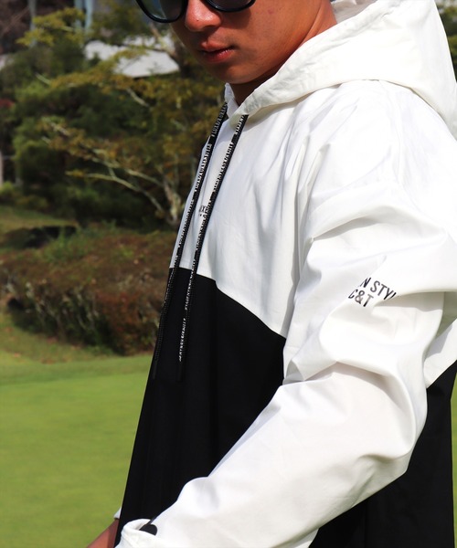 パーカー (RM)「LUXE/R GOLF」ストレッチ ブロード バイカラー フード